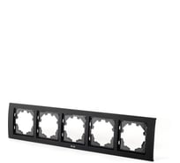 Рамка 5-местная Elbi Zena Platin Матовый Черный 500-073700-250