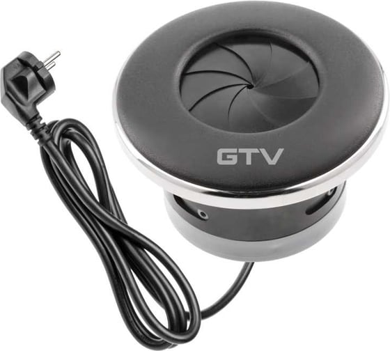 Удлинитель врезной GTV круглый с затвором SHUTTER, 1xSCHUKO, вилка провод 1,5M, цвет черный AE-GM1SSHU-20