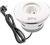 Удлинитель врезной круглый GTV с затвором SHUTTER, 1xFRENCH, вмлка провод 1,5M, цвет белый AE-GM1FSHU-10