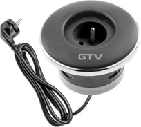 Удлинитель врезной круглый GTV с затвором SHUTTER, 1xFRENCH, вилка провод 1,5M, цвет черный AE-GM1FSHU-20