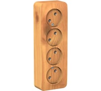 Розетка Systeme Electric BLANCA четырехместная, без заземления, без штор, ясень BLNRA000415