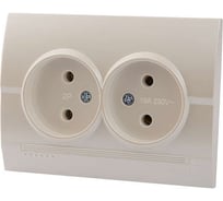 Двойная розетка Lezard DERIY без заземления, белый 702-0202-128B