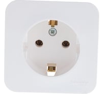Розетка Systeme Electric BLANCA О/У с заземлением, без шторок, молочный BLNRA010102