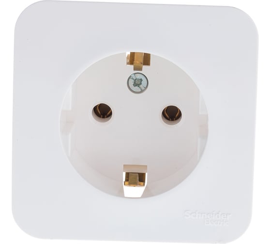 Розетка Systeme Electric BLANCA О/У с заземлением, без шторок, молочный BLNRA010102
