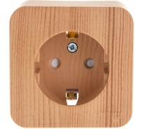 Розетка Systeme Electric BLANCA с заземлением, со шторками, ясень BLNRA011105