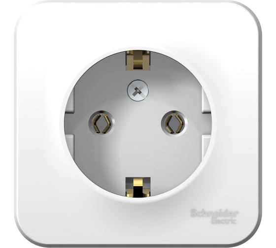 Розетка Systeme Electric BLANCA с заземлением, без шторок, белый BLNRA010101 1