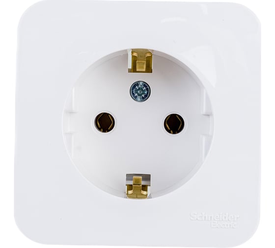 Розетка Systeme Electric BLANCA с заземлением, без шторок, белый BLNRA010101