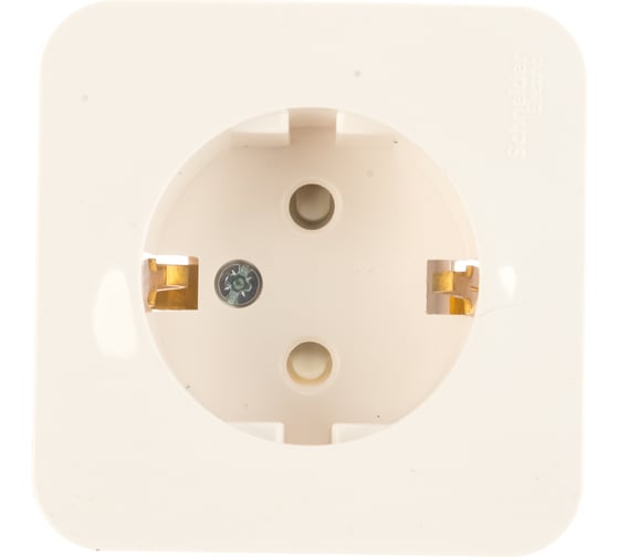 Розетка Systeme Electric BLANCA О/У с заземлением, со шторками, молочный BLNRA011102