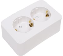 Розетка Systeme Electric BLANCA О/У двойная, с заземлением, со шторками, белый BLNRA011201