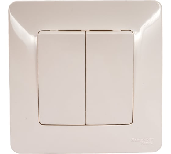 2-клавишный переключатель Systeme Electric BLANCA, С/У, cх.6+6, 10А, 250B, МОЛОЧНЫЙ BLNVS106602 1
