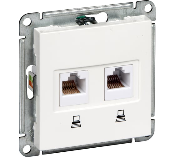 Двойная розетка Systeme Electric W59, телефонная, RJ11, 160В, 1А, БЕЛЫЙ RSI-251TT-1-86