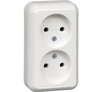 Розетка Schneider Electric ПРИМА, О/У, 2-я, без заземления, без шторок, 16А, 250В, Белый RA16-213-B
