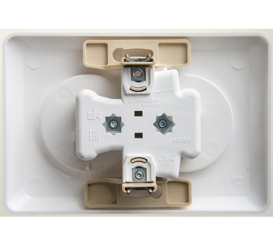 Двойная розетка Systeme Electric ЭТЮД, С/У, без заземления, без шторок, 16А, 250B, БЕЛЫЙ PC16-105B