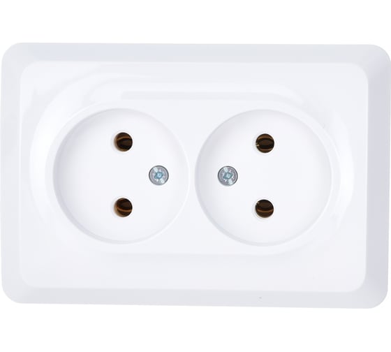 Двойная розетка Systeme Electric ЭТЮД, С/У, без заземления, без шторок, 16А, 250B, БЕЛЫЙ PC16-105B