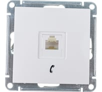 Телефонная розетка Systeme Electric W59, RJ11, 160В, 1А, белый RSI-152T-1-86