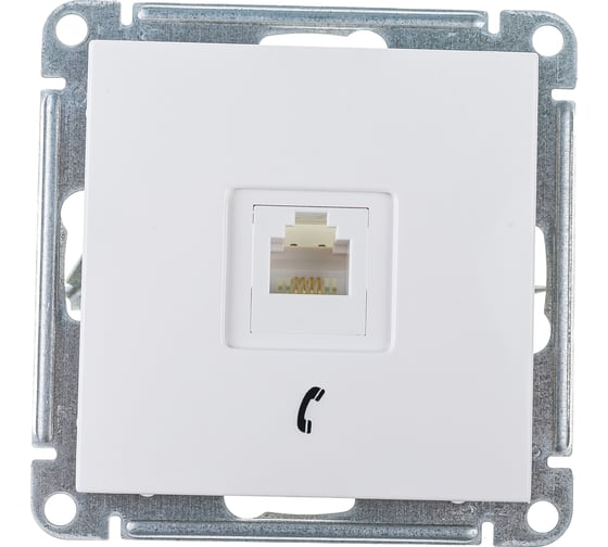 Телефонная розетка Systeme Electric W59, RJ11, 160В, 1А, белый RSI-152T-1-86