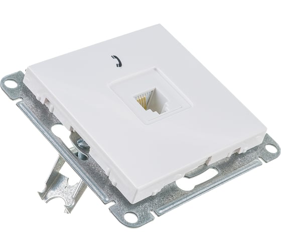 Телефонная розетка Systeme Electric W59, RJ11, 160В, 1А, белый RSI-152T-1-86