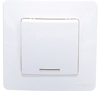 1-клавишный переключатель с подсветкой Systeme Electric BLANCA, С/У, 10А, 250B, молочный BLNVS010612