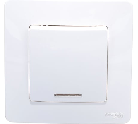 1-клавишный переключатель с подсветкой Systeme Electric BLANCA, С/У, 10А, 250B, молочный BLNVS010612