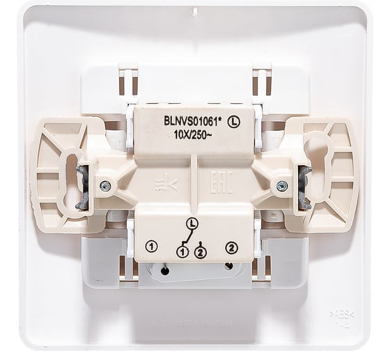 1-клавишный переключатель с подсветкой Systeme Electric BLANCA, С/У, 10А, 250B, молочный BLNVS010612