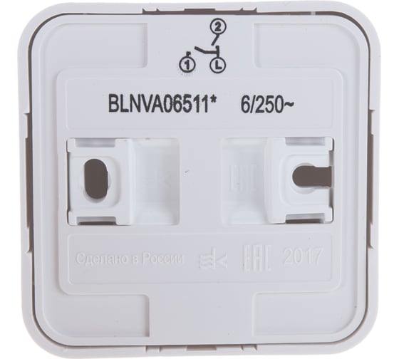 2-клавишный выключатель с подсветкой Systeme Electric BLANCA, О/У, 6А, 250B, белый BLNVA065111