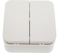 2-клавишный выключатель Systeme Electric BLANCA, О/У, 10А, 250B, молочный BLNVA105002