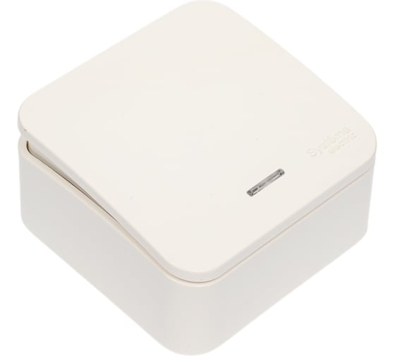 1-клавишный выключатель Systeme Electric BLANCA, О/У, с подсветкой, 10А, 250B, молочный BLNVA101102