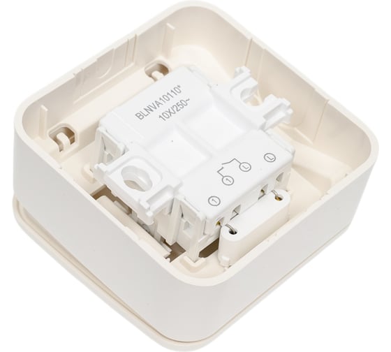 1-клавишный выключатель Systeme Electric BLANCA, О/У, с подсветкой, 10А, 250B, молочный BLNVA101102