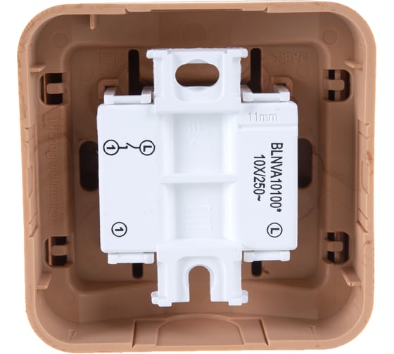 1-клавишный выключатель Systeme Electric BLANCA, О/У, cх.1, 10А, 250B, ясень BLNVA101005