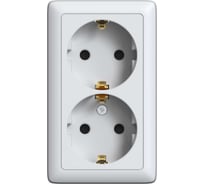 Двойная розетка Systeme Electric (Schneider Electric) с заземлением Хит, 16 А, 250 В, Белый RA16-238I-B