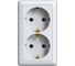 Двойная розетка Systeme Electric (Schneider Electric) с заземлением Хит, 16 А, 250 В, Белый RA16-238I-B 1