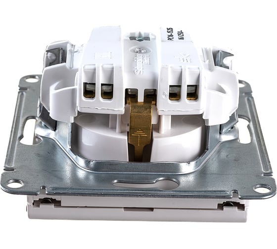 Розетка Systeme Electric W59 AQUA, с заземлением, со шторками, 16А, IP44, белый RS16-152B-1-86