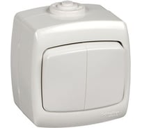 1-клавишный переключатель Systeme Electric РОНДО, IP44, О/У, 10А, 250В, белый VA610-126B-BI