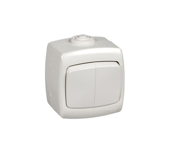 1-клавишный переключатель Systeme Electric РОНДО, IP44, О/У, 10А, 250В, белый VA610-126B-BI 1