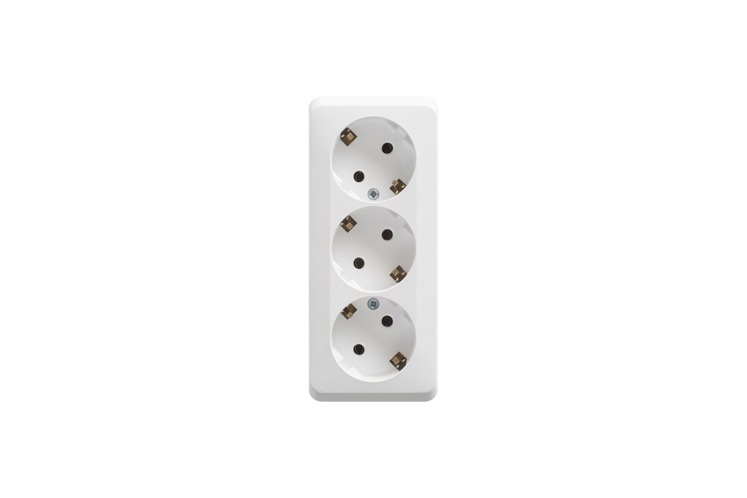 ТройнаярозеткаSystemeElectricЭТЮД,O/У,сзаземлением,безшторок,16А,250B,белыйPA16-011B