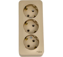Розетка Systeme Electric BLANCA, О/У, 3-я, с заземлением, без шторок, титан BLNRA010314