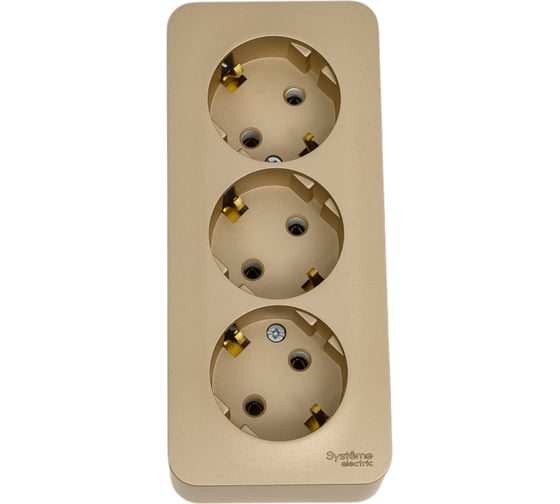 Розетка Systeme Electric BLANCA, О/У, 3-я, с заземлением, без шторок, титан BLNRA010314