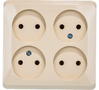 4-местная розетка Systeme Electric ЭТЮД, O/У, без заземления, без шторок, 16А, 250B, кремовый, PA16-205K