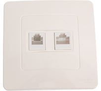 Двойная розетка Systeme Electric BLANCA, С/У, комплект RJ45 категория 5E + телефонный RJ11, молочный BLNIS045112