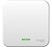 1-клавишный переключатель Systeme Electric BLANCA, О/У, сх.6, с подсветкой, 10А, 250B, белый BLNVA106111