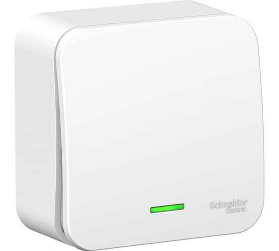 1-клавишный переключатель Systeme Electric BLANCA, О/У, сх.6, с подсветкой, 10А, 250B, белый BLNVA106111