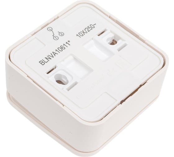 1-клавишный переключатель Systeme Electric BLANCA, О/У, cх.6, с подсветкой, 10А, 250B, молочный BLNVA106112