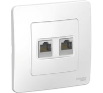 Двойная розетка Systeme Electric BLANCA, С/У, компьютерная, RJ45, категория 5E, белый BLNIS045451