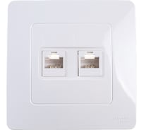 Двойная розетка Systeme Electric BLANCA, С/У, компьютерная, RJ45, категория 5E, белый BLNIS045451 16314274