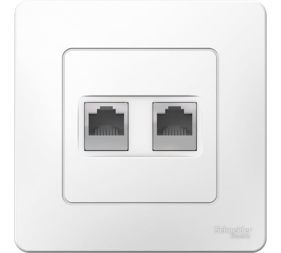 Двойная розетка Systeme Electric BLANCA, С/У, компьютерная, RJ45, категория 5E, белый BLNIS045451