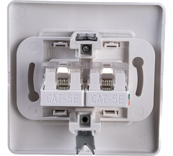 Двойная розетка Systeme Electric BLANCA, С/У, компьютерная, RJ45, категория 5E, белый BLNIS045451