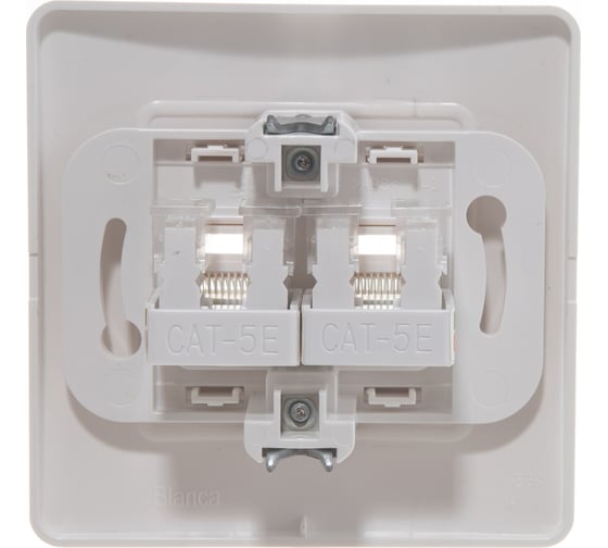 Двойная розетка Systeme Electric BLANCA, С/У, компьютерная, RJ45, категория 5E, молочный BLNIS045452