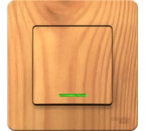 1-клавишный выключатель Systeme Electric BLANCA, С/У, cх.1, с подсветкой, 10А, 250B, ясень BLNVS010115