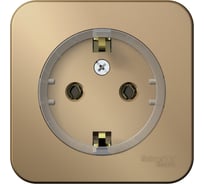 Розетка Systeme Electric BLANCA, О/У, с заземлением, без шторок, компакт, титан BLNRA110114