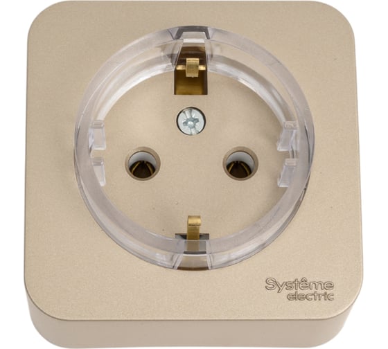 Розетка Systeme Electric BLANCA, О/У, с заземлением, без шторок, компакт, титан BLNRA110114 1